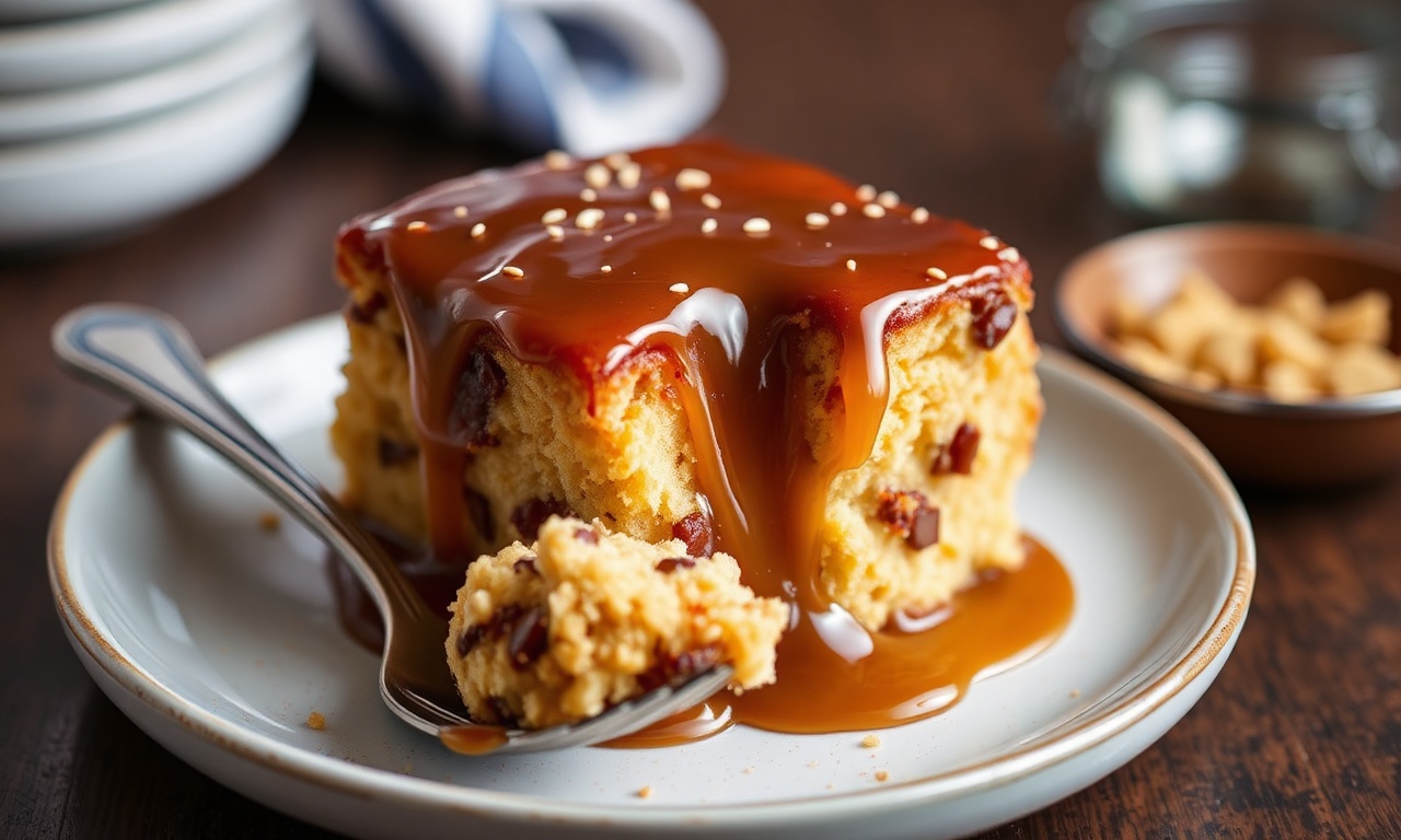 Decadent sticky toffee pudding, a comforting British dessert.