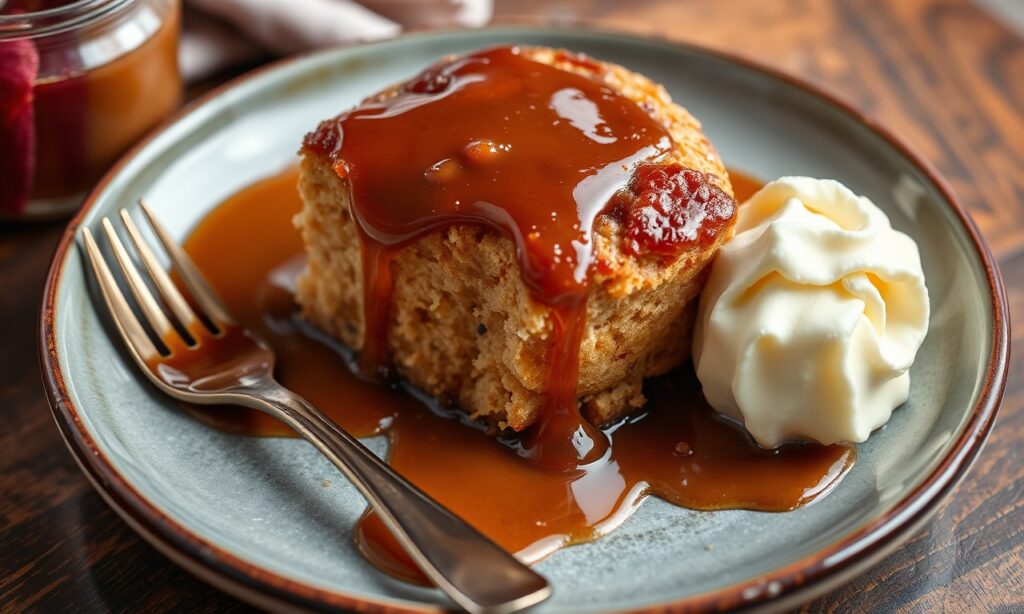Decadent sticky toffee pudding, a comforting British delight.