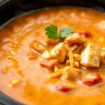 Hearty slow cooker chicken enchilada soup, a flavorful comfort recipe.