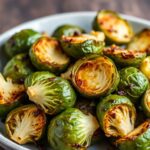 Crispy roasted Brussels sprouts with a delicious balsamic glaze.