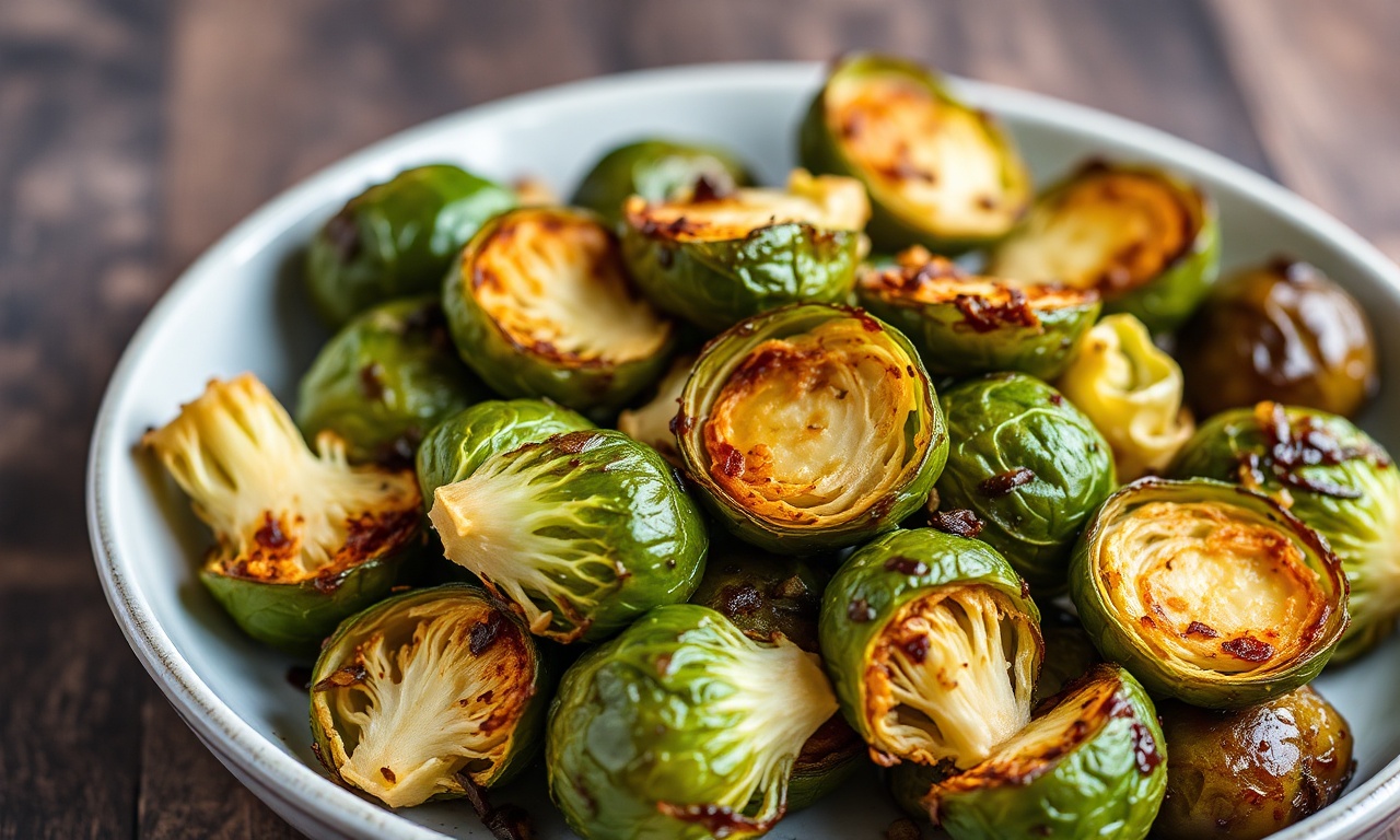 Crispy roasted Brussels sprouts with a delicious balsamic glaze.