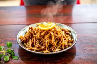Crispy Vaca Frita, delicious Cuban shredded beef delight.