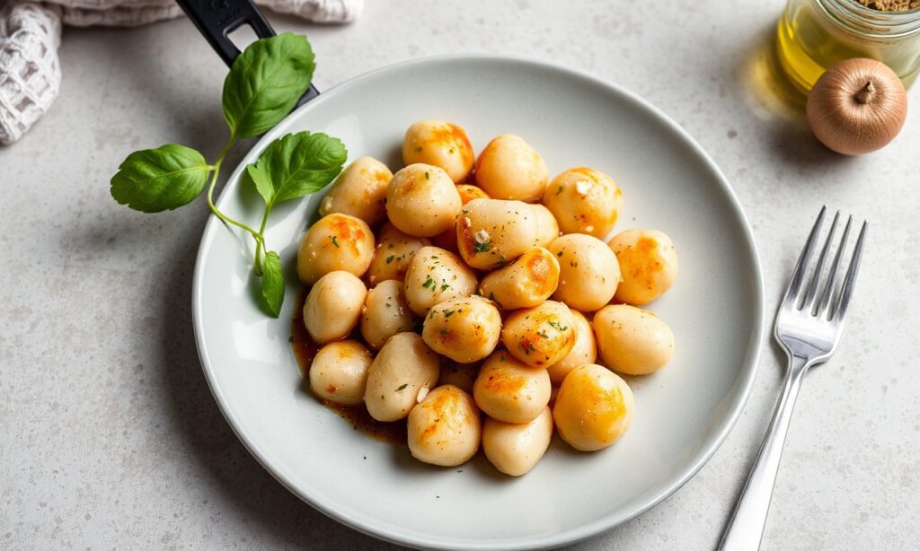 Gluten-free skillet gnocchi: crispy, golden comfort food.