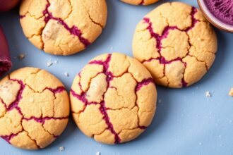 Vibrant ube crinkle cookies, a delicious twist on a classic.