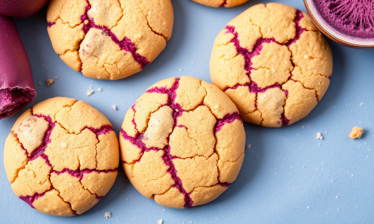 Vibrant ube crinkle cookies, a delicious twist on a classic.