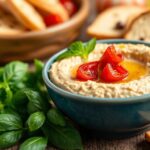 Brighten snack time with vibrant sun-dried tomato basil hummus.
