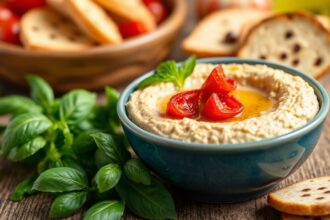Brighten snack time with vibrant sun-dried tomato basil hummus.