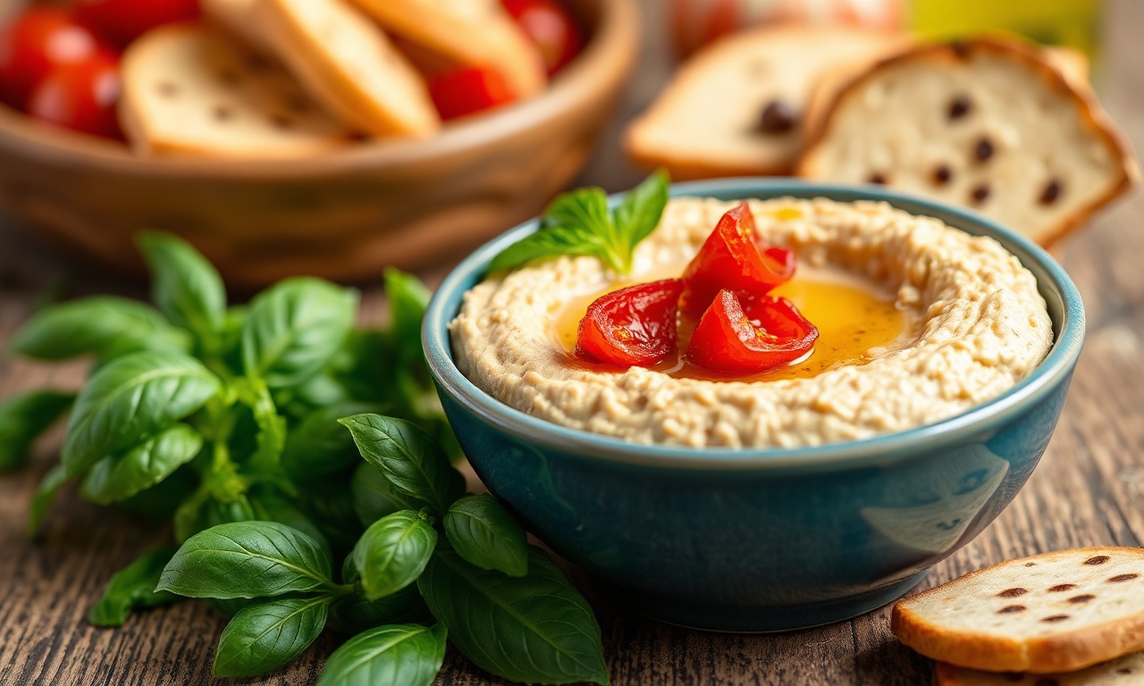 Brighten snack time with vibrant sun-dried tomato basil hummus.