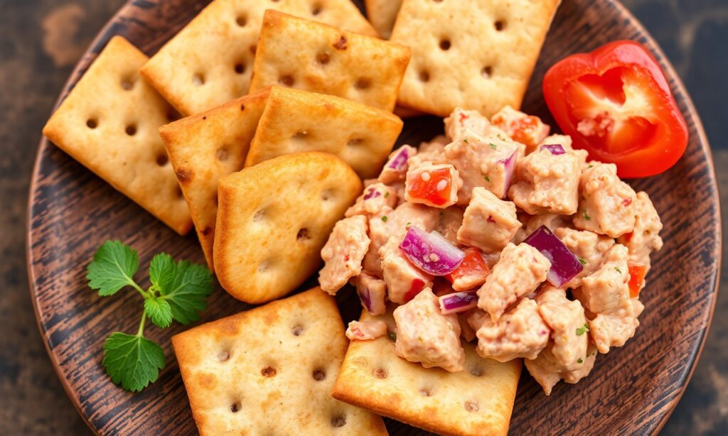 Healthy tuna crackers: simple, nutritious snack perfect for busy days.