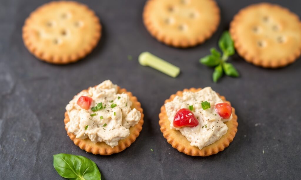 Healthy tuna crackers snack: delicious, nutritious, perfect duo.