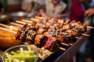 Savoring Moo: Juicy Thai grilled beef skewers, a culinary delight.