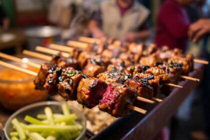 Savoring Moo: Juicy Thai grilled beef skewers, a culinary delight.