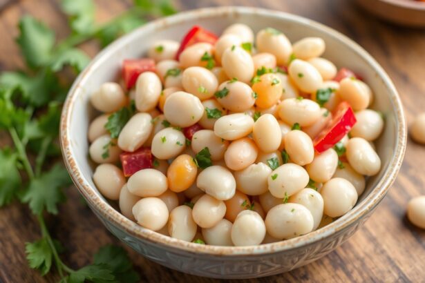 Zesty marinated white bean salad, fresh and flavorful.