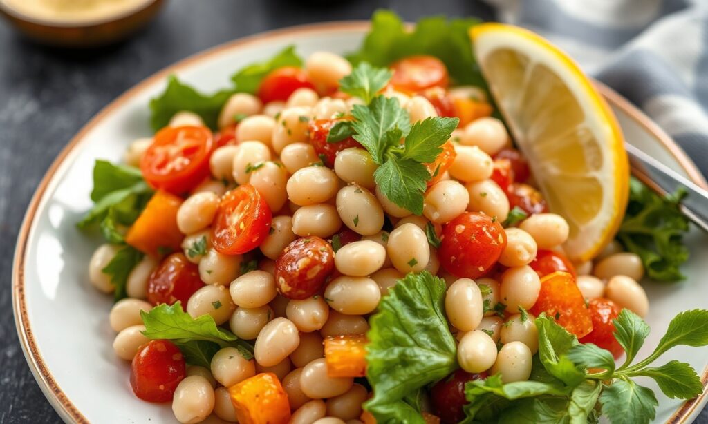 Zesty marinated white bean salad: fresh, flavorful, easy.