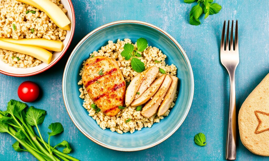Nutritious Quinoa Chicken: Vibrant meal for energy and health.
