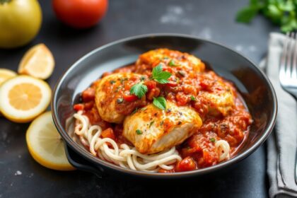 Healthy twist chicken cacciatore recipe for a delicious meal.