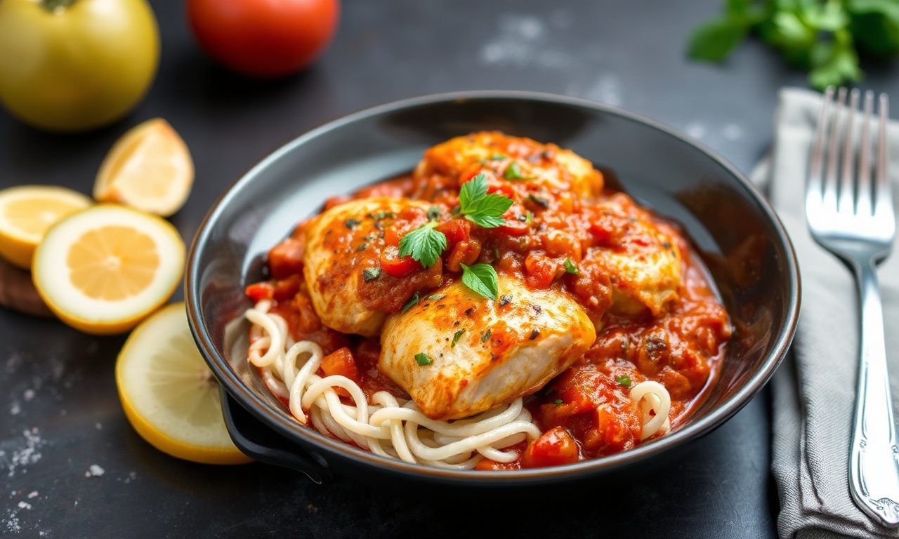 Healthy twist chicken cacciatore recipe for a delicious meal.
