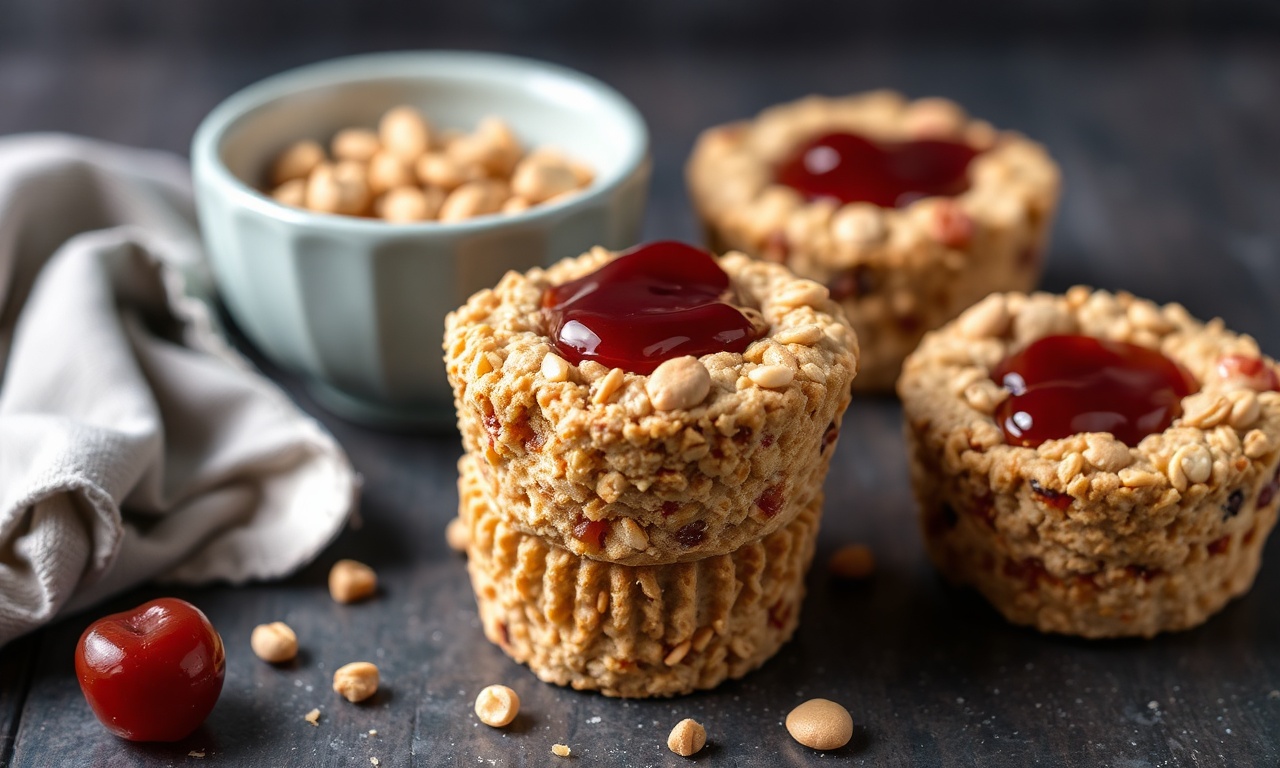 Peanut butter and jelly baked oatmeal cups for a flavor-packed morning.