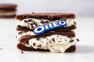 Delicious Oreo ice cream sandwich, a perfect blend of Oreo & cream.