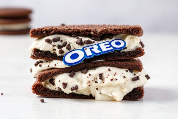 Delicious Oreo ice cream sandwich, a perfect blend of Oreo & cream.