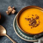 Golden roasted pumpkin soup, creamy comfort recipe.