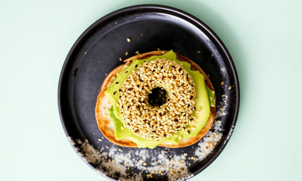 Avocado toast with everything bagel seasoning twist: a brunch reinvention.