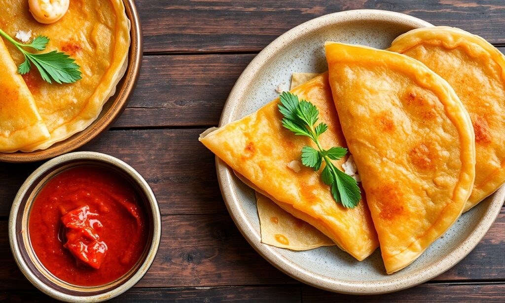 Crispy Vietnamese banh xeo: Golden, crackling, flavorful crepe.