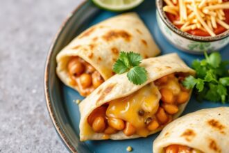 Cheesy bean pupusas: Savory El Salvadorian street food delight.