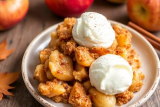 Cozy up with warm, gluten-free slow cooker apple crisp delight.