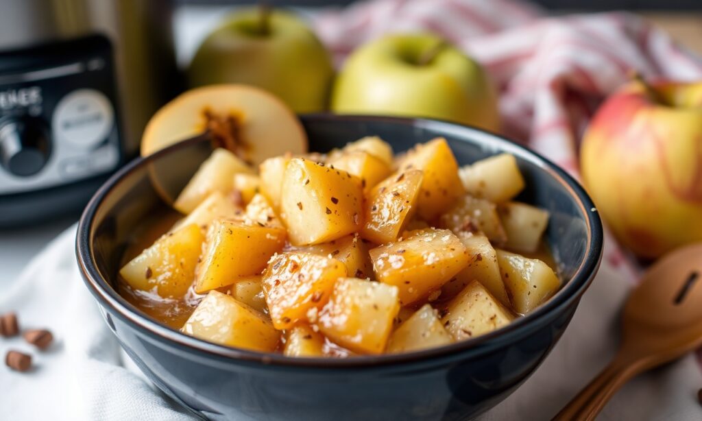 Cozy up with delicious gluten-free slow cooker apple crisp delight.