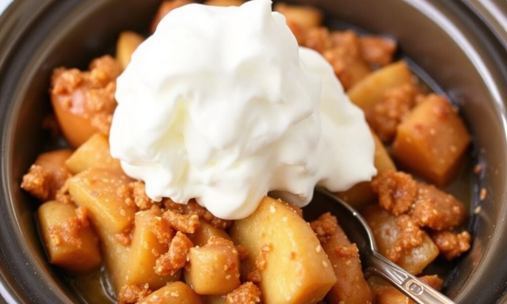 Cozy up with a delicious gluten-free slow cooker apple crisp.