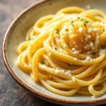 Zesty lemon butter garlic sauce for delicious pasta.