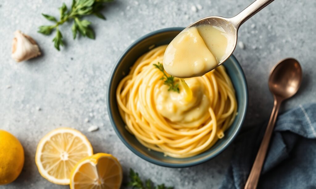 Zesty lemon butter garlic sauce recipe for quick weeknight pasta.