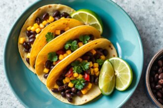 Corn black bean tacos recipe: vibrant, flavorful fusion.