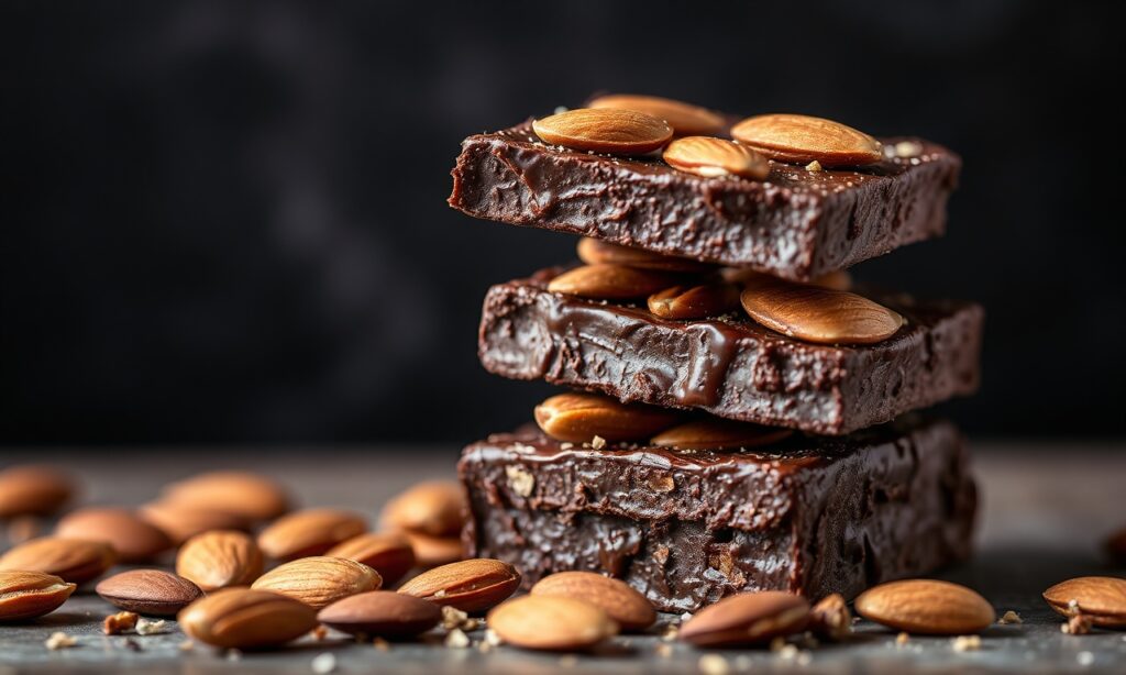 Toasted almonds dark chocolate bark: crunchy, indulgent delight.