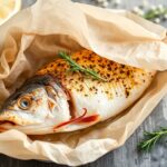 Savor Mediterranean fish en papillote, a healthy, flavorful delight.
