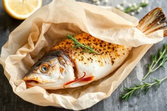 Savor Mediterranean fish en papillote, a healthy, flavorful delight.
