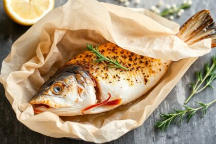 Savor Mediterranean fish en papillote, a healthy, flavorful delight.
