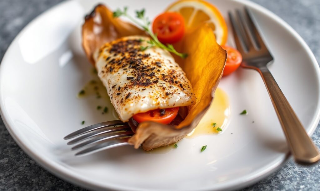 Savor Mediterranean fish en papillote: healthy, flavorful, fragrant bites.