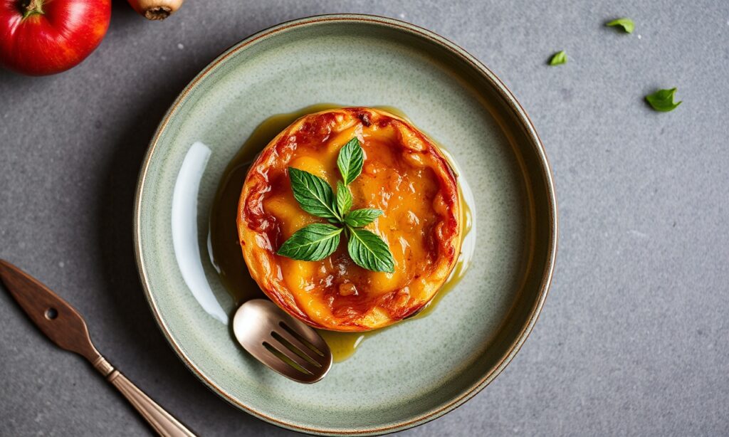 Sweet Meets Earthy: Turnip clafoutis with caramelized sugar, a novel treat.