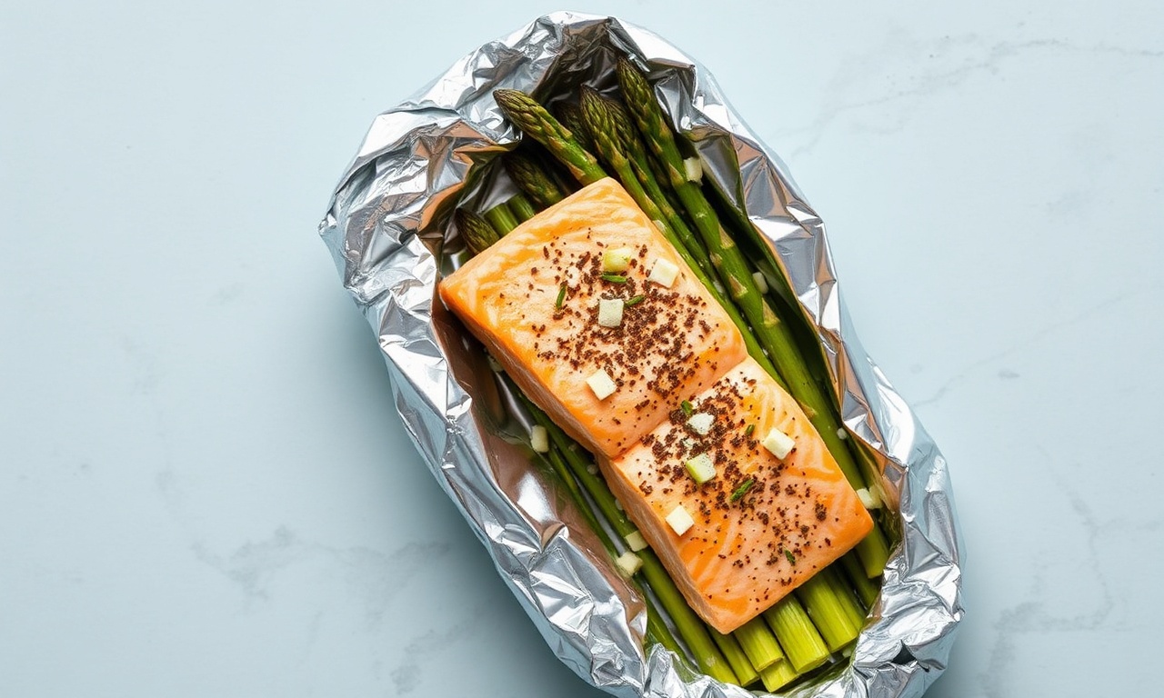 Easy Salmon Asparagus foil packets: gourmet meal magic.