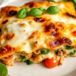Cheesy vegetable breakfast strata for a savory morning delight.
