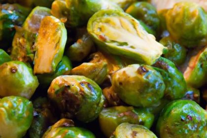 Golden Crispy Brussels Sprouts Drizzled with Spicy Hot Honey