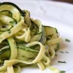 Zesty Dairy-Free Pesto Pasta with Fresh Zucchini Noodles
