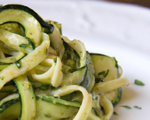 Zesty Dairy-Free Pesto Pasta with Fresh Zucchini Noodles