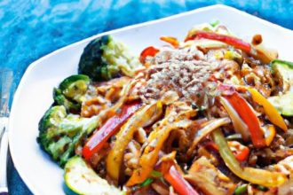 Fiery Peanut Noodles with Veggies: A Flavorful Twist