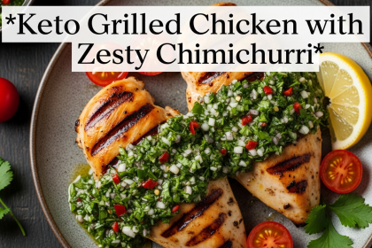 Savor Keto Grilled Chicken with Zesty Chimichurri Sauce