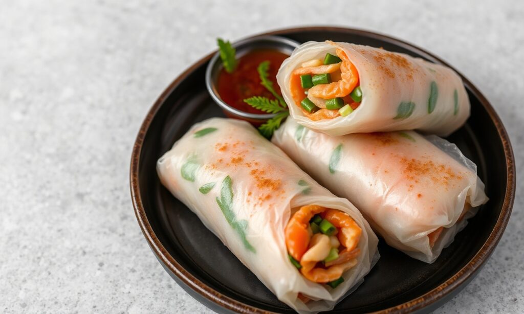 Crispy Cha Gio rolls, a flavorful Vietnamese culinary indulgence.