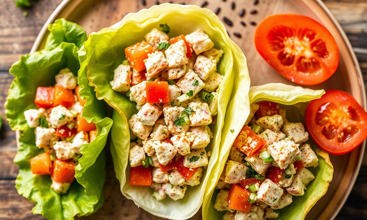 Fresh, flavorful tuna salad lettuce wraps: simple, healthy recipe.