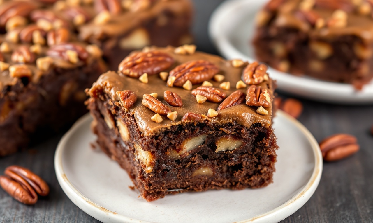 Decadent pecan pie brownies: a rich, sweet fusion delight.